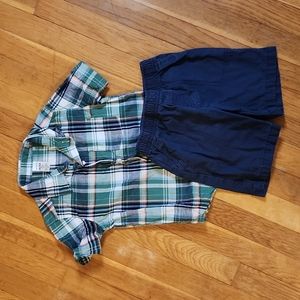 Plaid shirt and shorts‎ set